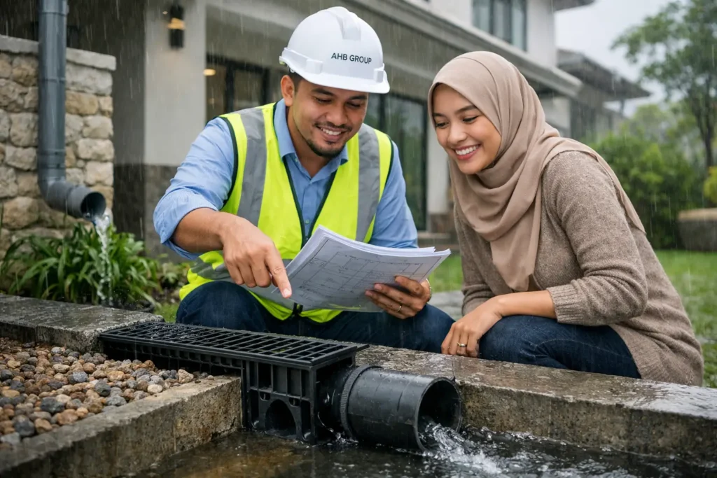 Pelan Saliran Kediaman Lengkap untuk Rumah Tahan Hujan